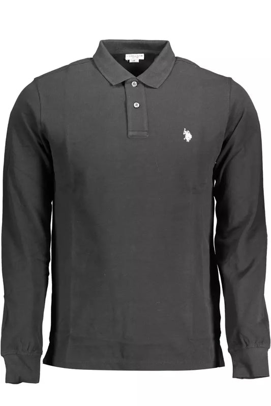 U.S. POLO ASSN. Black Cotton Men Polo Shirt