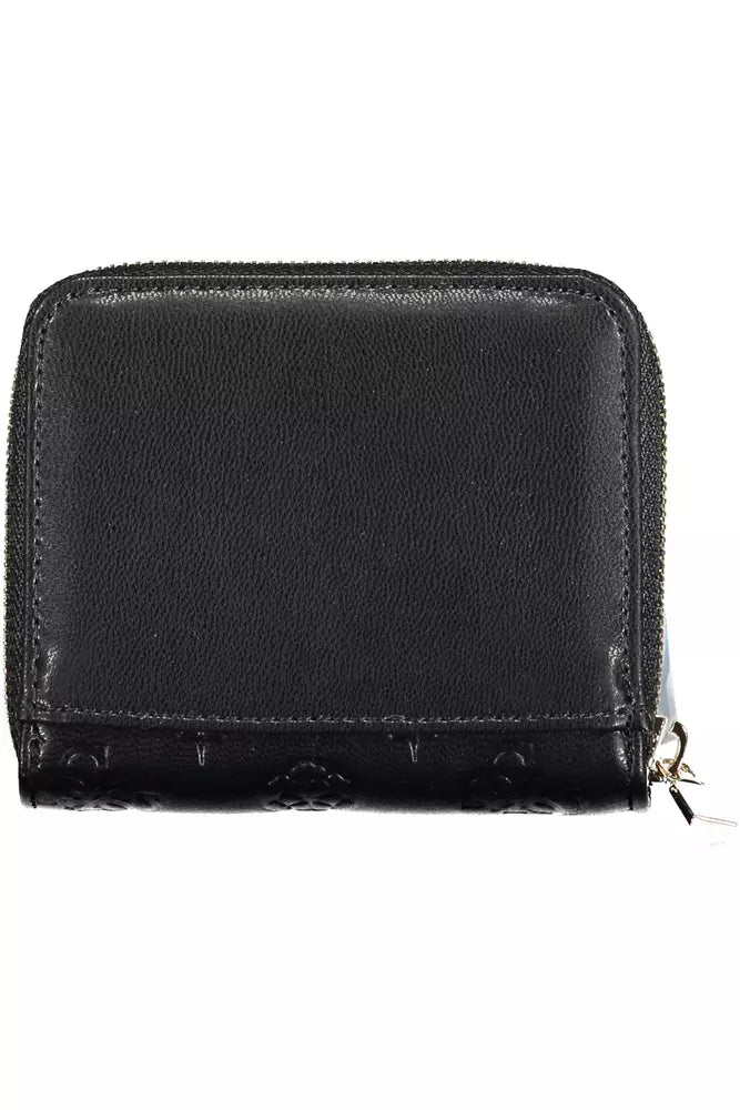 Guess Jeans Sleek Black Polyethylene Wallet with Logo Detail