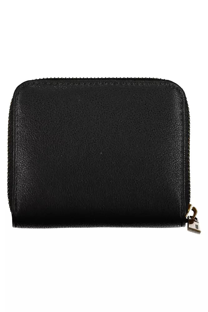 Guess Jeans Sleek Black Polyethylene Guess Wallet with Zip Closure