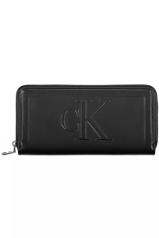 Calvin Klein Elegant Black Polyethylene Wallet with Coin Purse