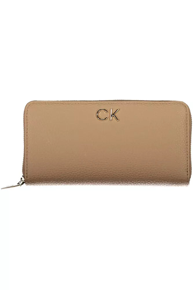 Calvin Klein Elegant Beige Wallet with Multi-Compartments