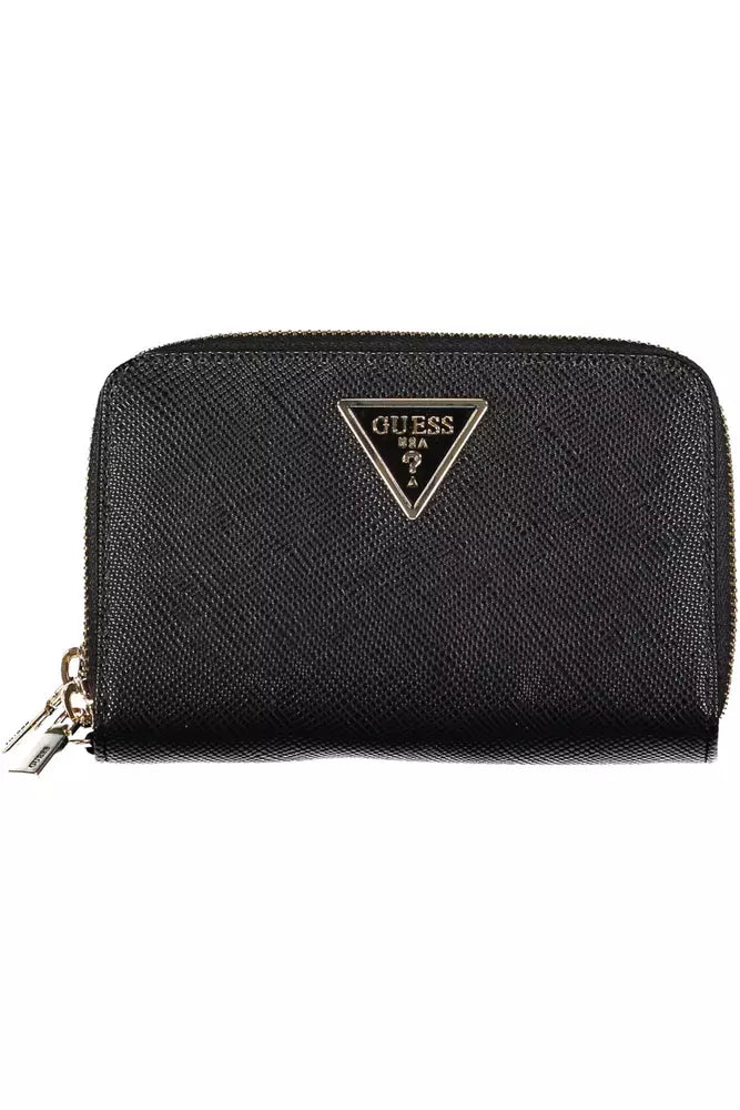 Guess Jeans Elegant Black Wallet with Contrasting Accents