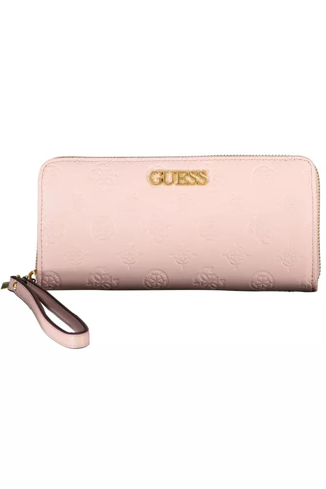 Guess Jeans Chic Pink Wallet with Elegant Contrasting Details