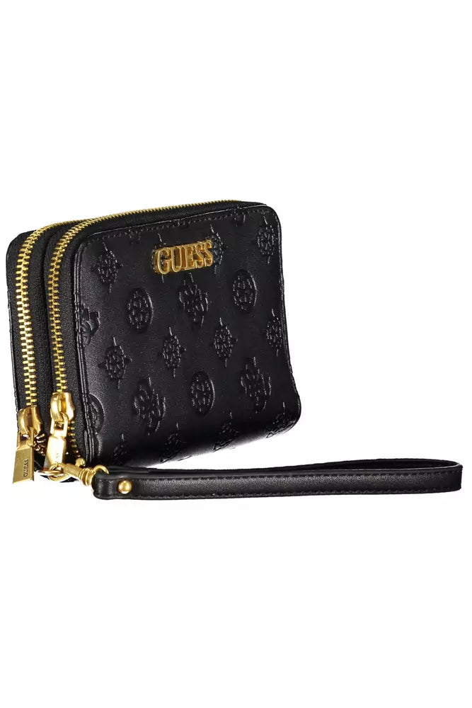 Guess Jeans Chic Black Polyethylene Dual-Compartment Wallet