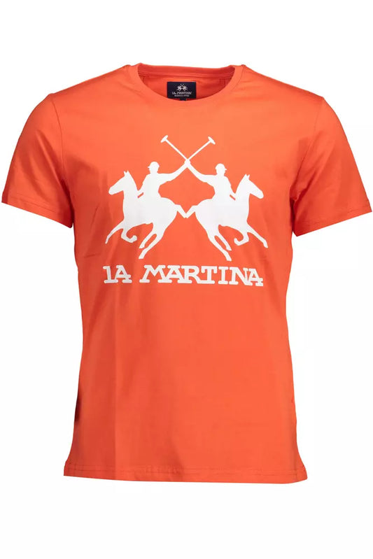 La Martina Orange Cotton Men T-Shirt