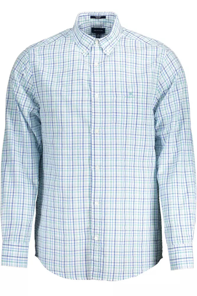 Gant Light Blue Cotton Men Shirt