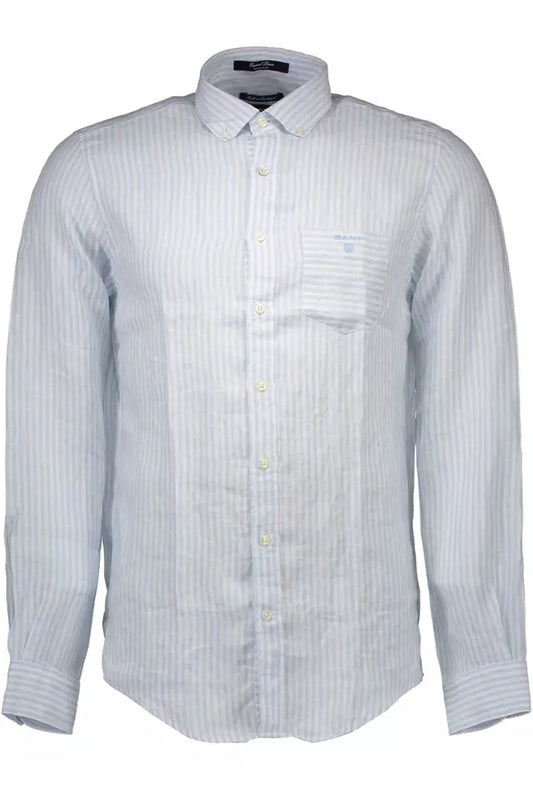 Gant Light Blue Linen Men Shirt