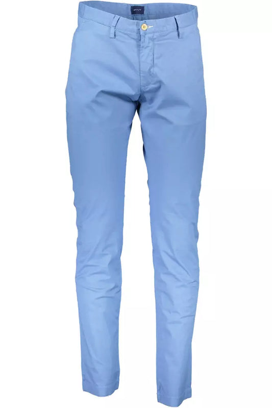 Gant Light Blue Cotton Men Pants