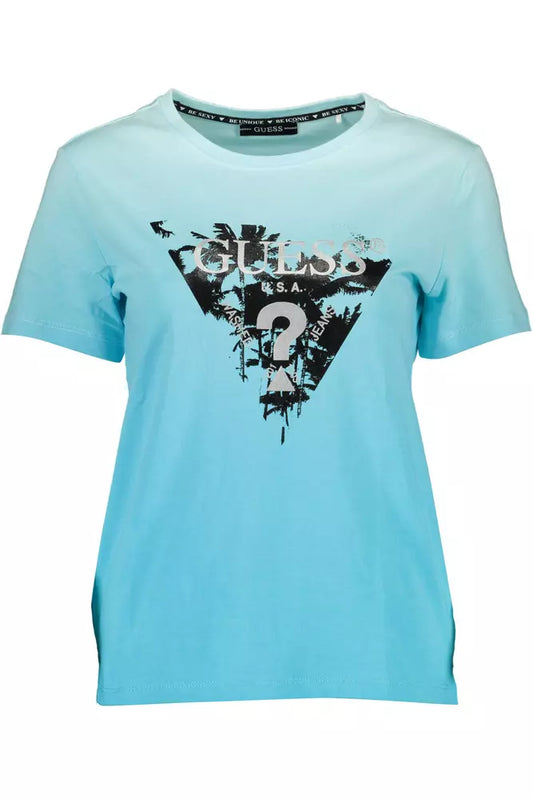 Guess Jeans Light Blue Cotton Women T-Shirt