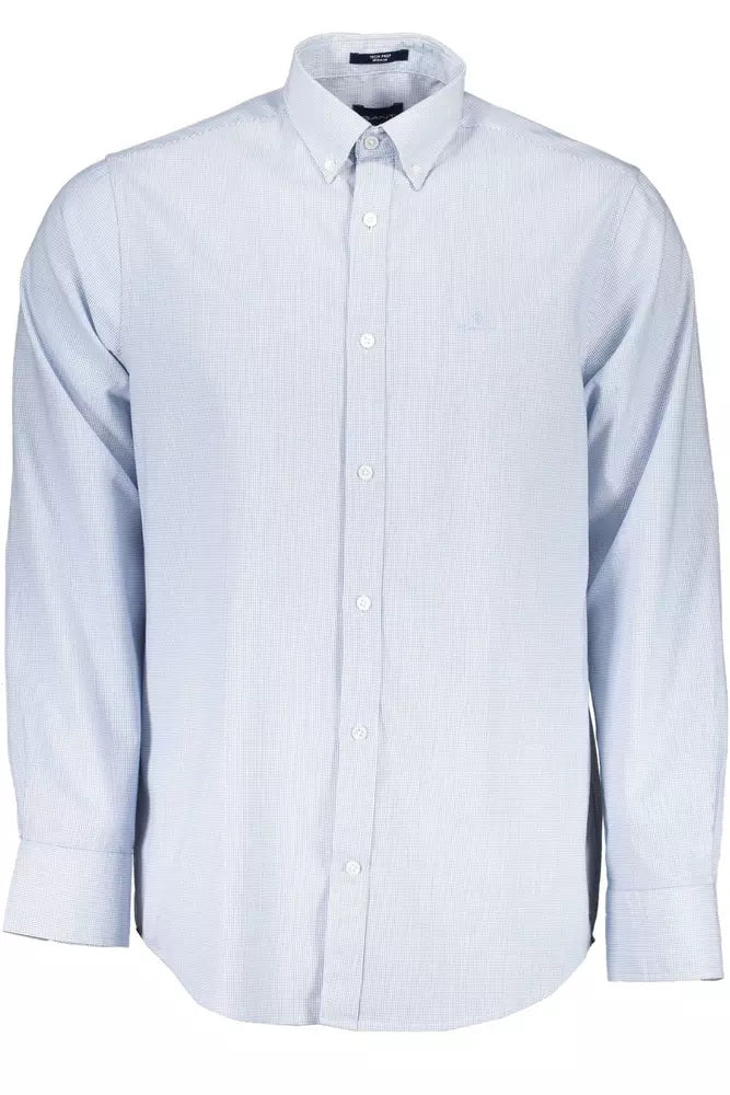 Gant Light Blue Cotton Men Shirt