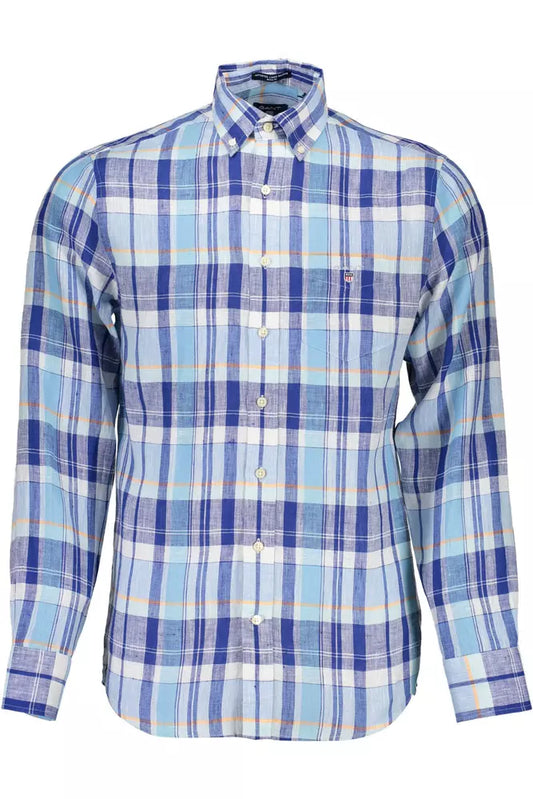 Gant Light Blue Linen Men Shirt