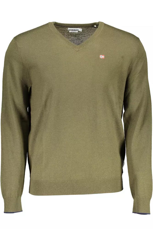 Napapijri Green Wool Men Shirt