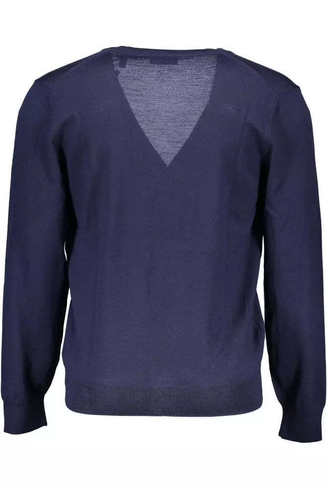 Gant Blue Wool Men Cardigan