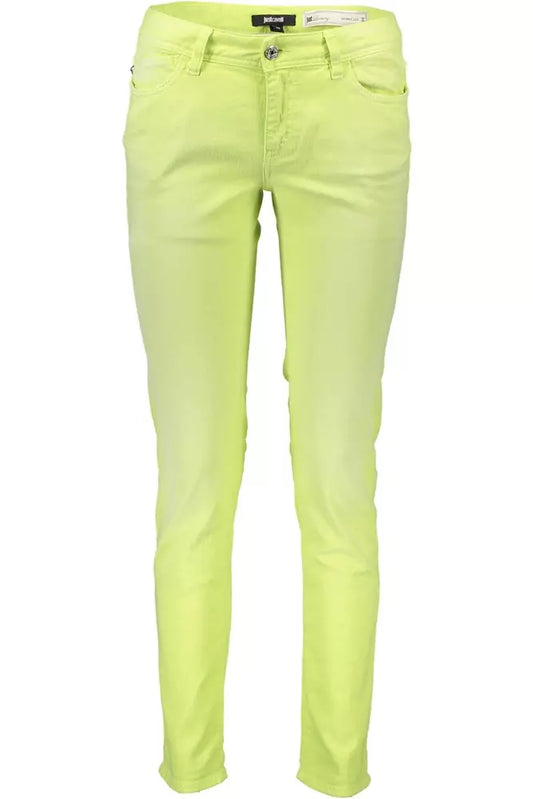 Just Cavalli Yellow Cotton Women Jean