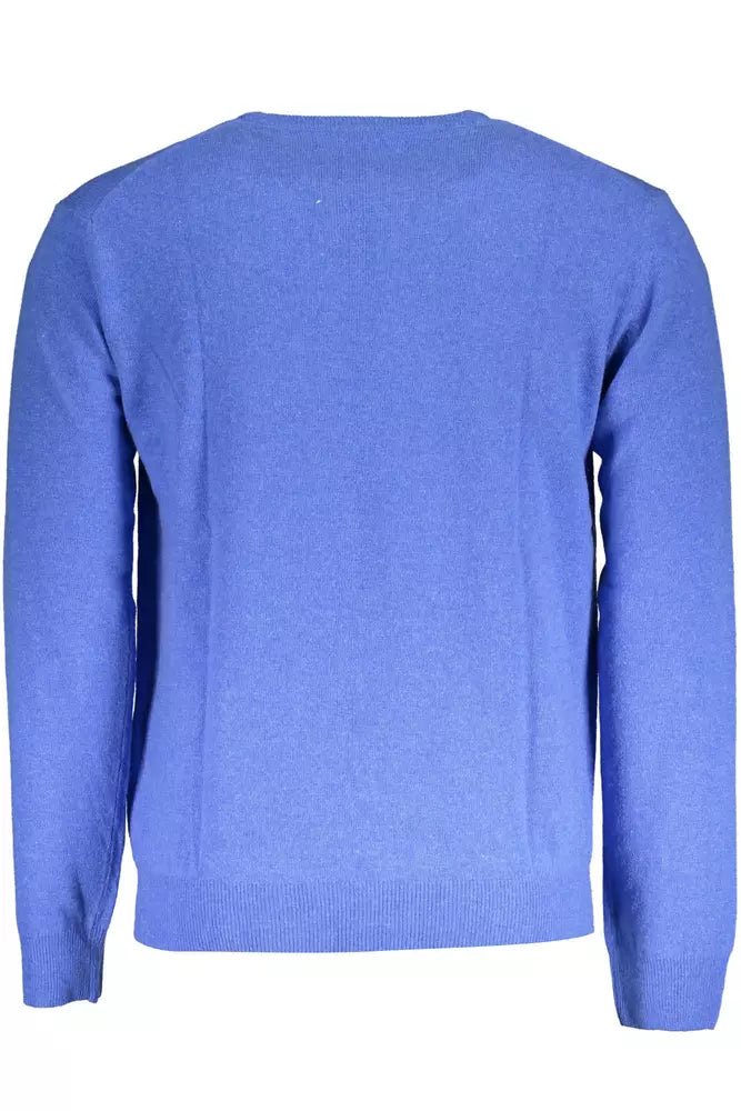 La Martina Blue Wool Men Sweater