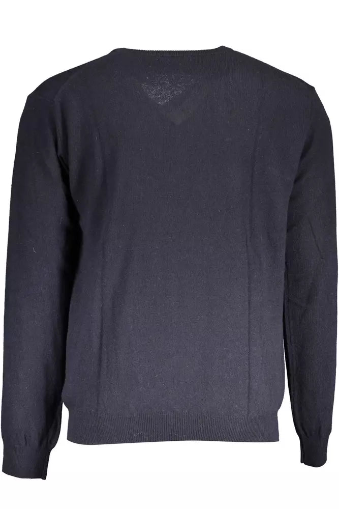 La Martina Blue Wool Men Sweater