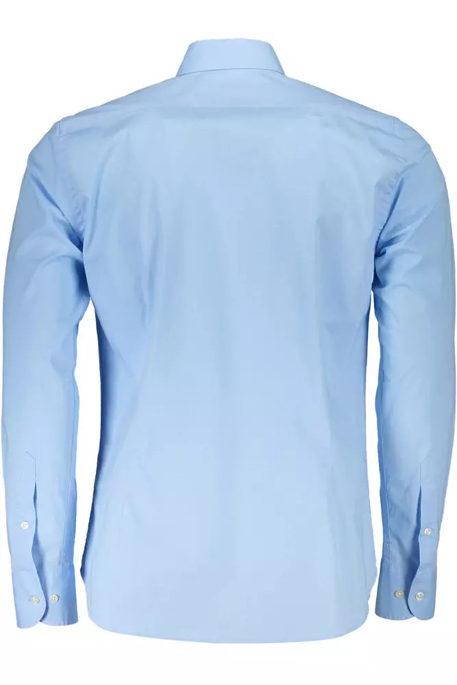 La Martina Light Blue Cotton Men Shirt