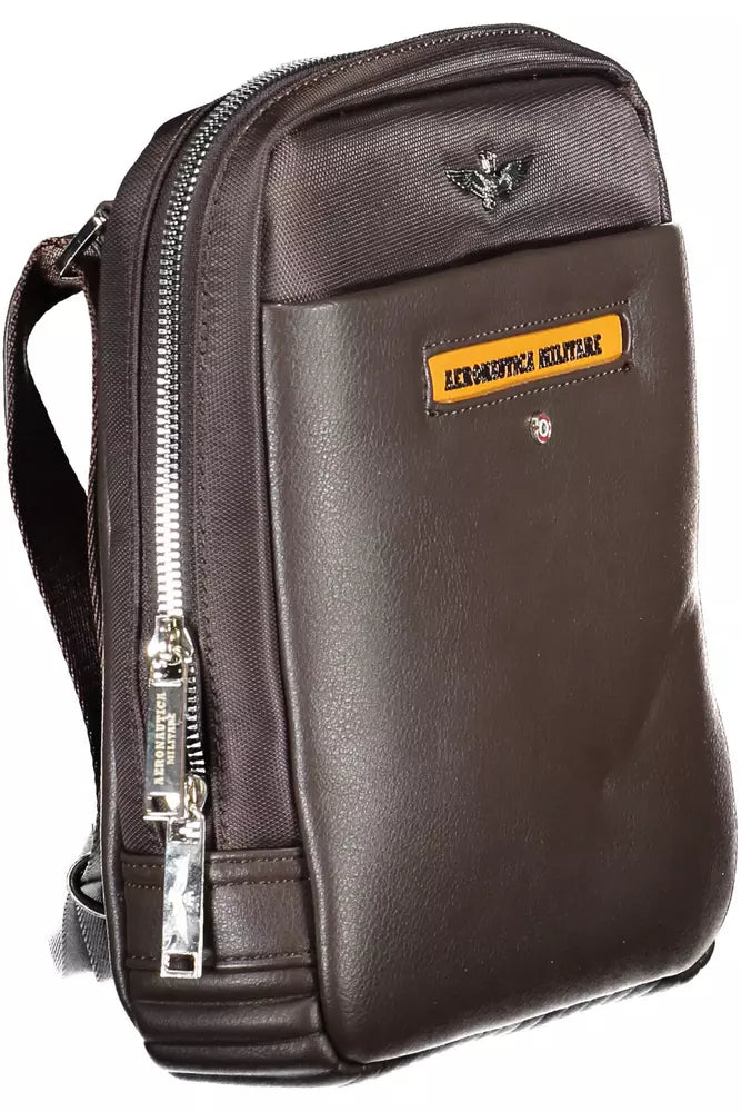 Aeronautica Militare Brown Polyester Men Shoulder Bag