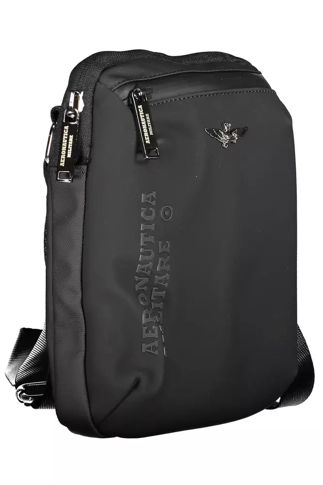 Aeronautica Militare Black Polyester Men Shoulder Bag