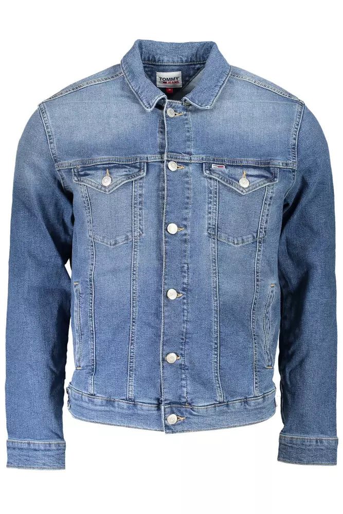 Tommy Hilfiger Blue Cotton Men Jacket