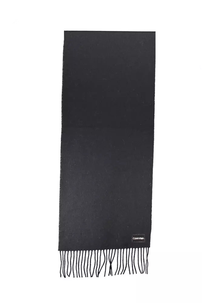 Calvin Klein Black Wool Men Scarf