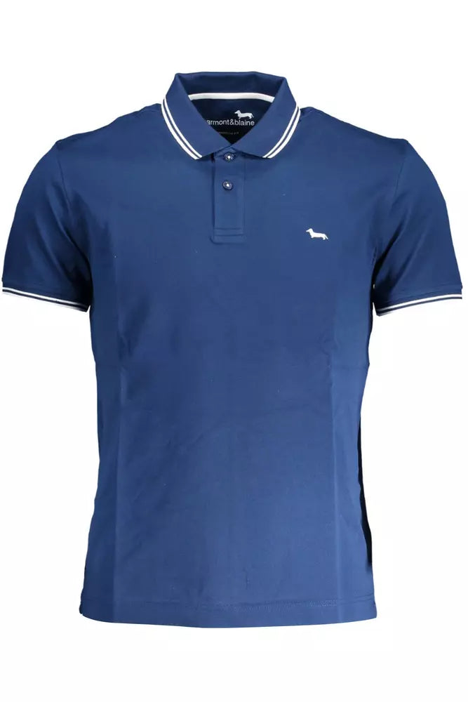 Harmont & Blaine Blue Cotton Men Polo Shirt