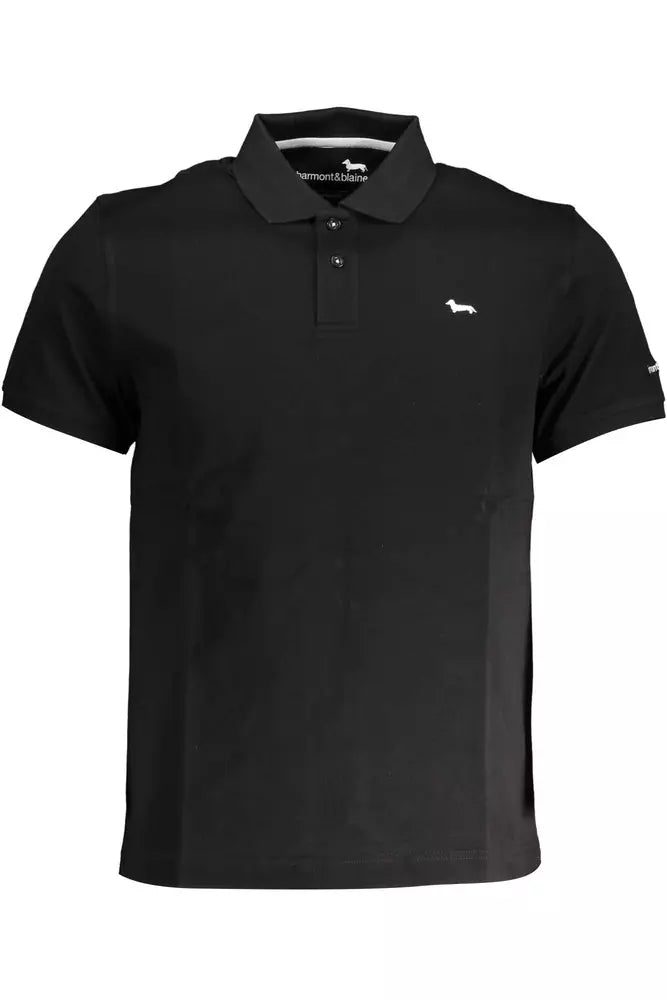 Harmont & Blaine Black Cotton Men Polo Shirt