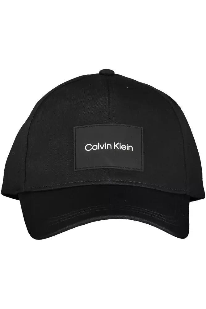 Calvin Klein Sleek Black Organic Cotton Visor Hat