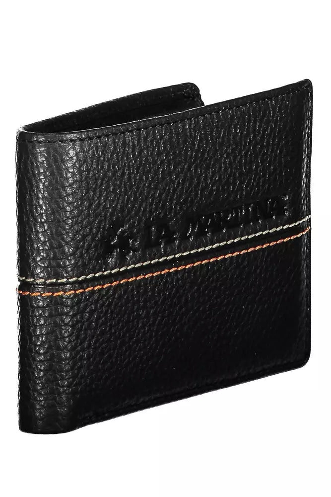 La Martina Black Leather Men Wallet