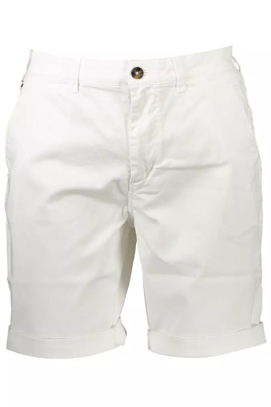 La Martina White Cotton Men Bermuda