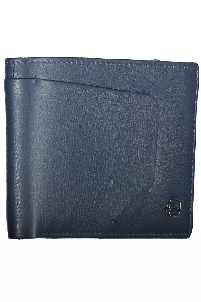 Piquadro Sleek Blue Leather Wallet with RFID Protection