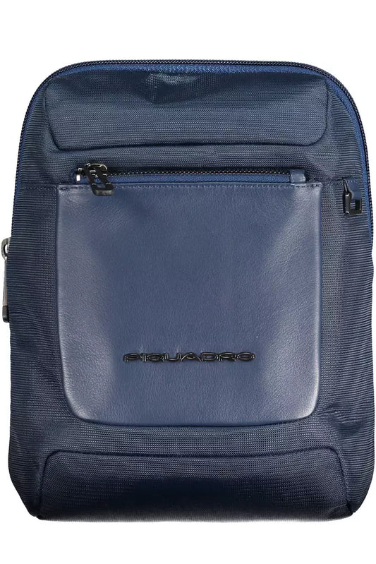 Piquadro Blue Recycled Men Shoulder Bag