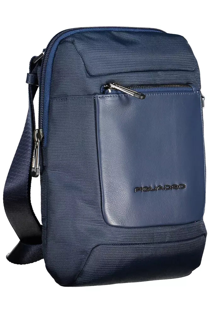 Piquadro Blue Recycled Men Shoulder Bag