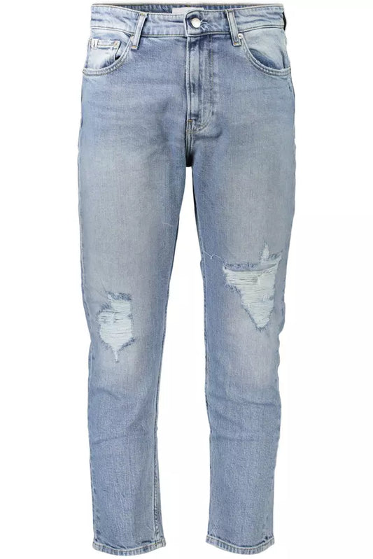 Calvin Klein Light Blue Cotton Men Jeans