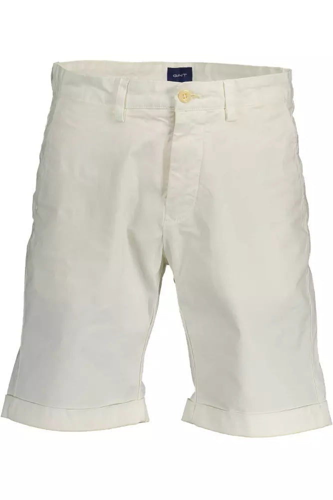 Gant White Cotton Men Bermuda