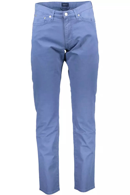 Gant Light Blue Cotton Men Trouser