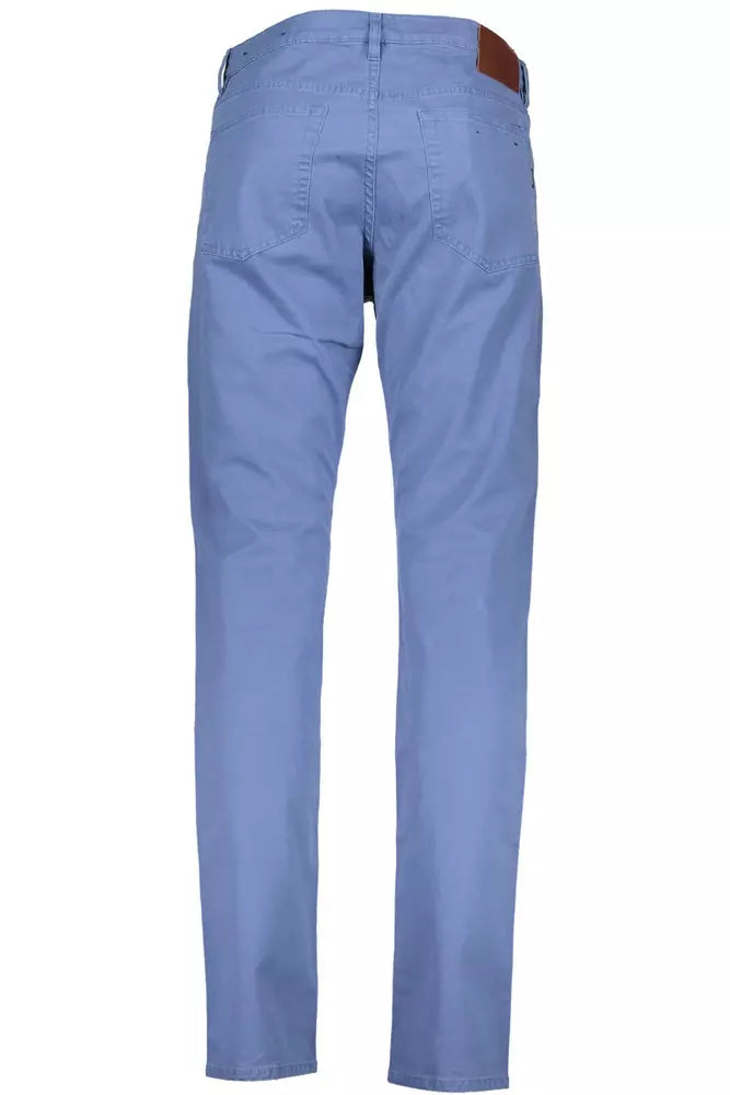 Gant Light Blue Cotton Men Trouser