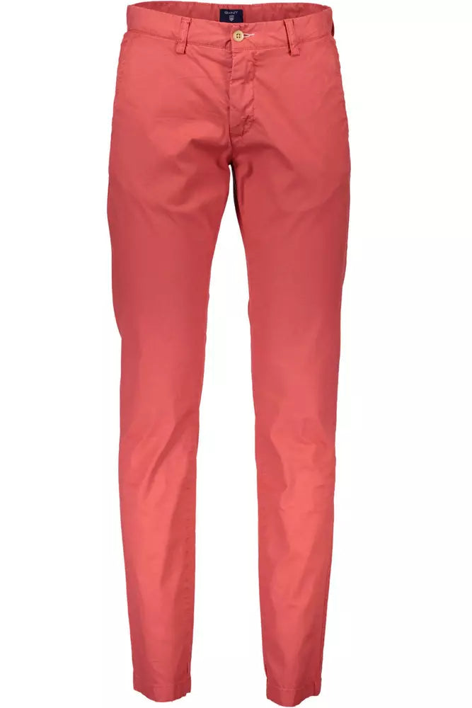 Gant Red Cotton Men Pant