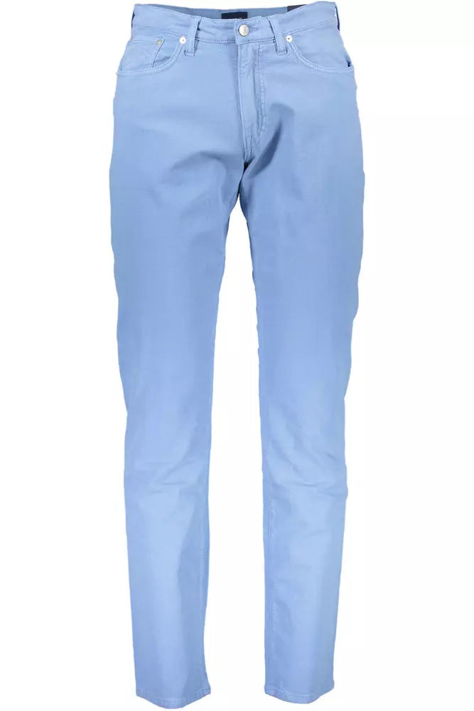 Gant Light Blue Cotton Men Pant