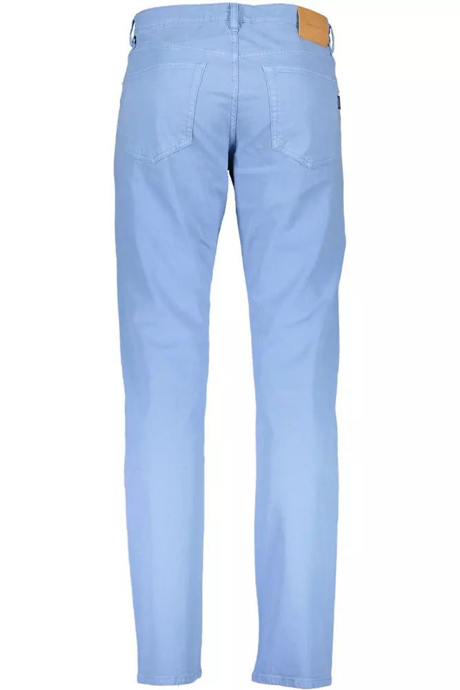 Gant Light Blue Cotton Men Pant