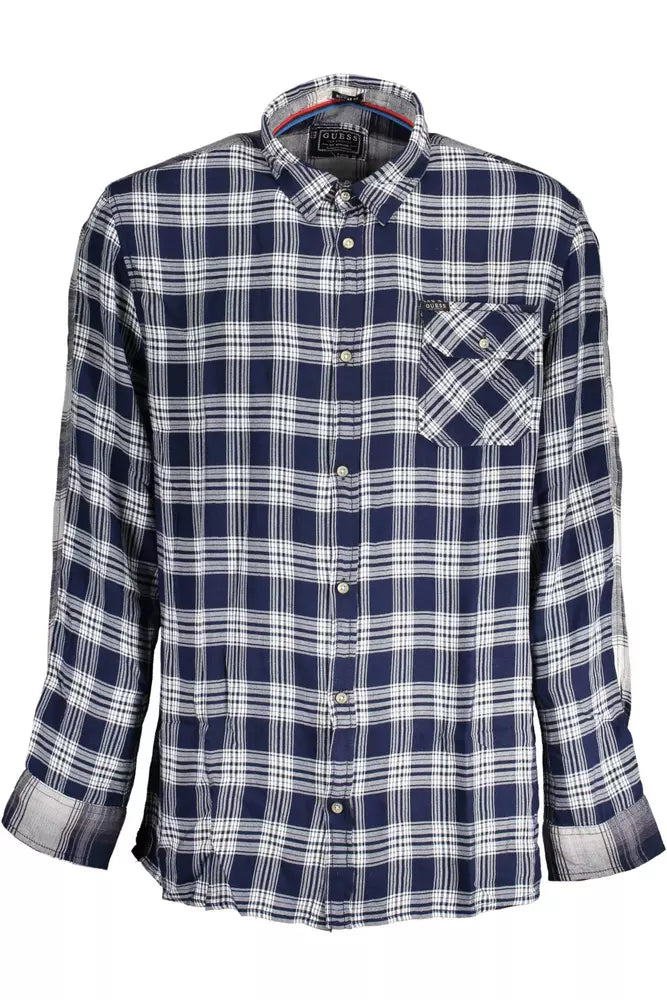 Guess Jeans Blue Viscose Men Shirt