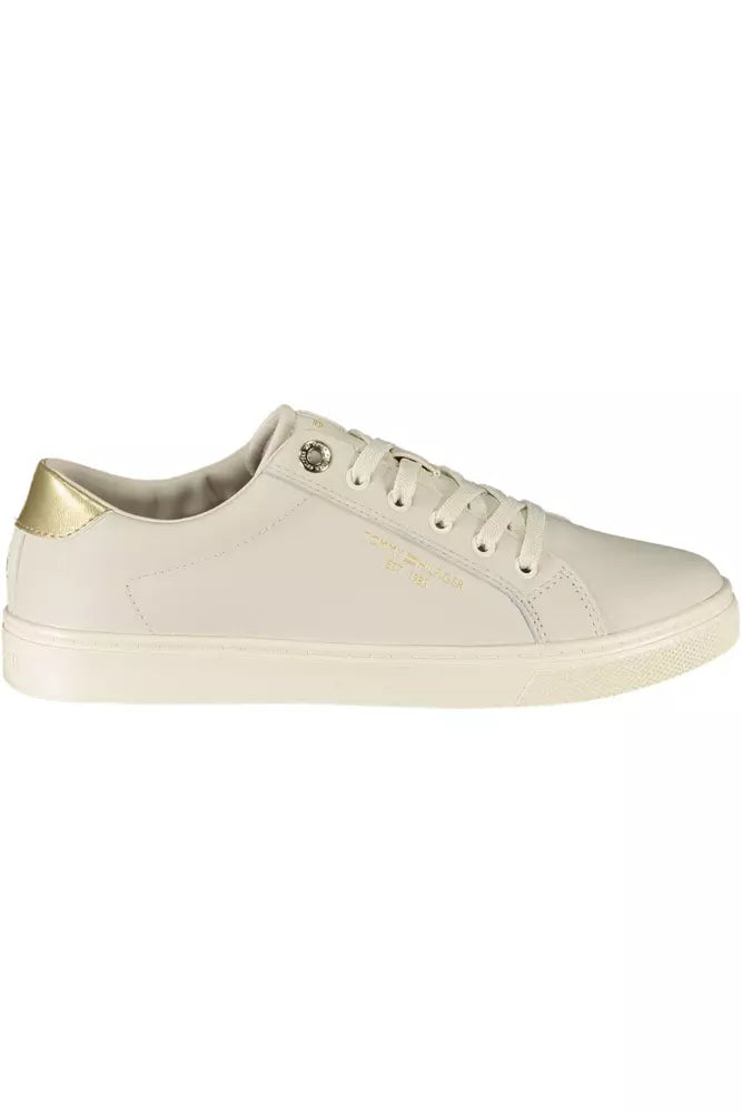 Tommy Hilfiger Beige Leather Women Sneaker