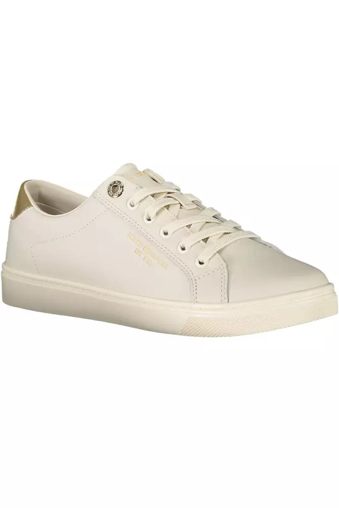 Tommy Hilfiger Beige Leather Women Sneaker