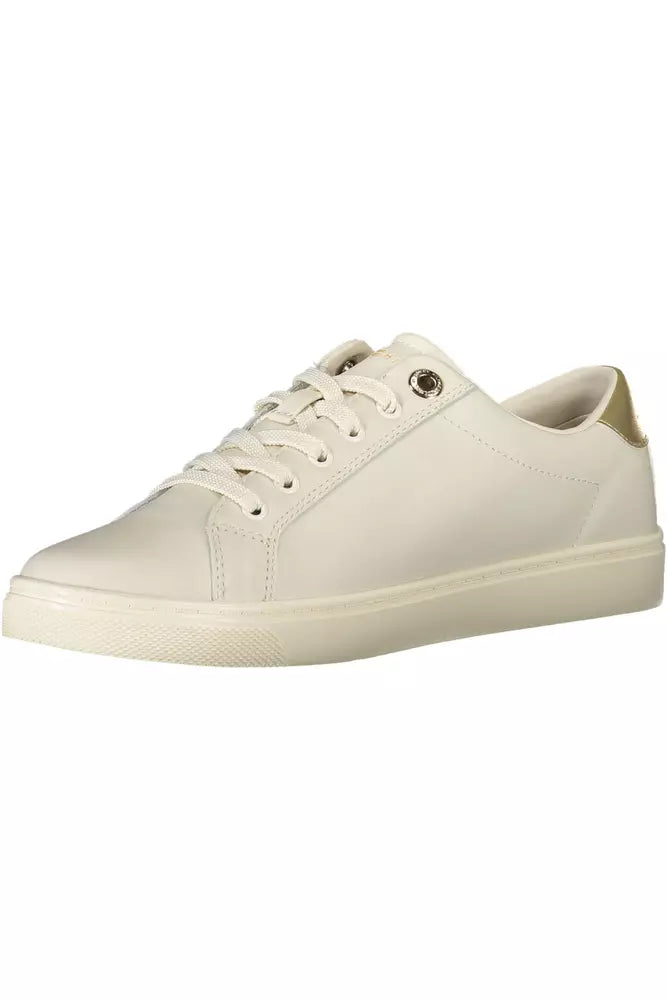 Tommy Hilfiger Beige Leather Women Sneaker