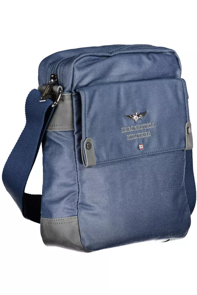 Aeronautica Militare Blue Cotton Men Shoulder Bag