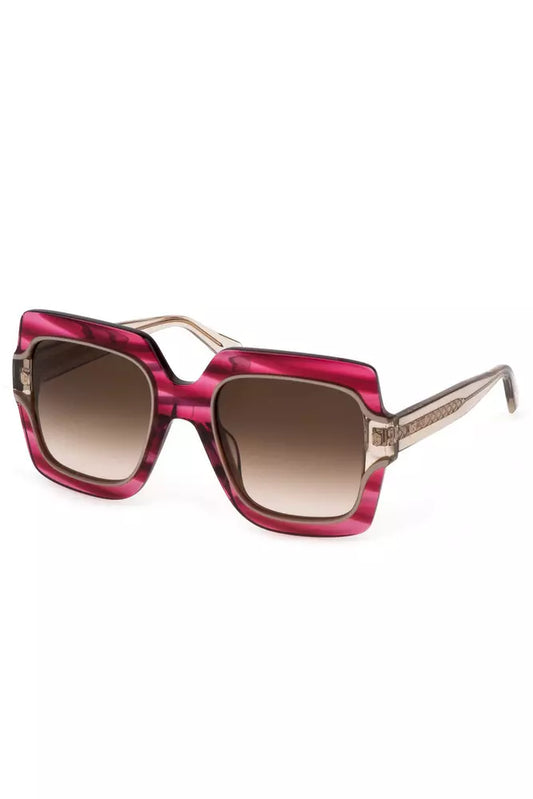 Just Cavalli Red Square Frame Smoke Lens Sunglasses