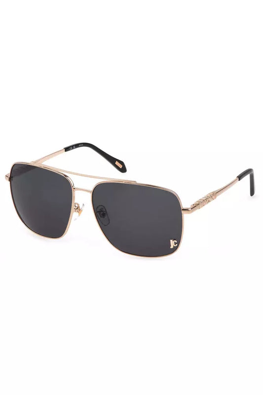 Just Cavalli Gold Metal Frame Square Sunglasses