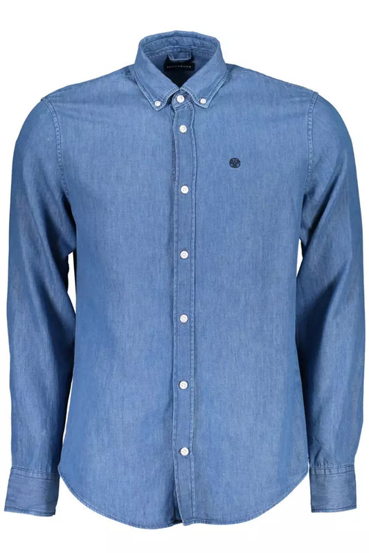 North Sails Blue Cotton Men Shirt