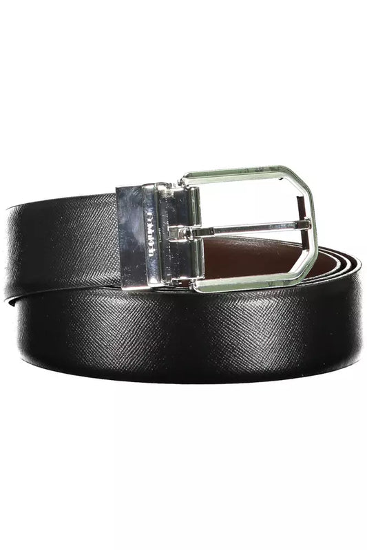 Calvin Klein Reversible Black Leather Belt with Metal Buckle