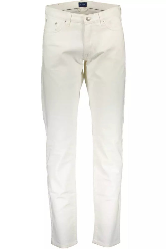 Gant White Cotton Men Trouser